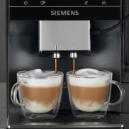 Siemens EQ.700 classic midnight-schwarz (TP707D06) inkl. MAROMAS Kaffeebohnen Probierpack, Siemens Pflegeset TZ80004A, Wertgarantie 5 Jahre Komfort - 1300